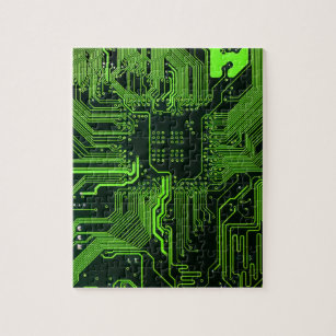 Grüne coole Computerplatine Puzzle