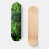 Grüne coole Computerplatine Skateboard (Vorderseite)