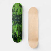 Grüne coole Computerplatine Skateboard (Vorderseite)