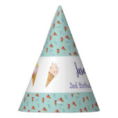Grüne Coole Eiscreme Cone Boys Geburtstag Partyhütchen (Links)