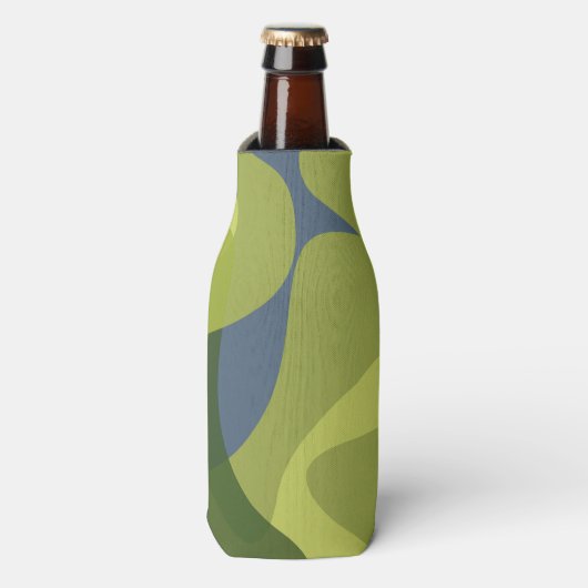 Grüne, coole, trendige, moderne und Bio Formen Flaschenkühler (Flaschenvorderseite)