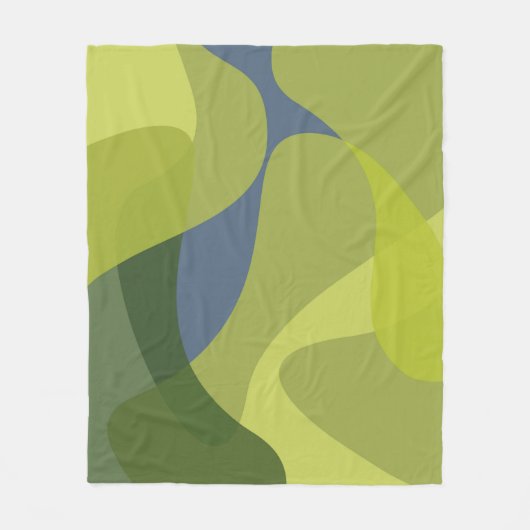 Grüne, coole, trendige, moderne und Bio Formen Fleecedecke (Vorderseite)