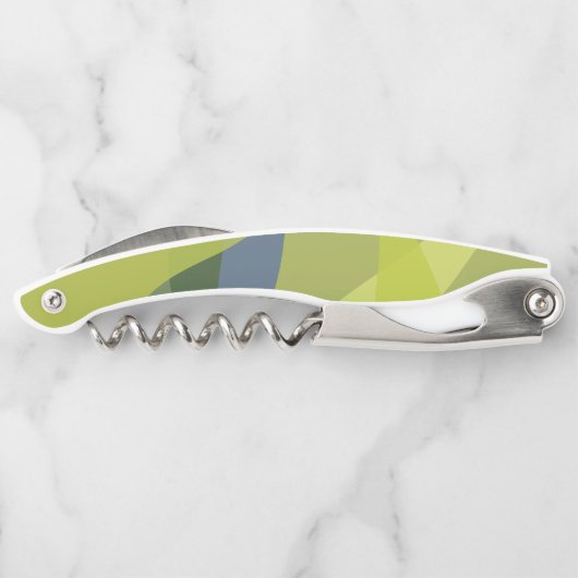 Grüne, coole, trendige, moderne und Bio Formen Kellnermesser (Rückseite)