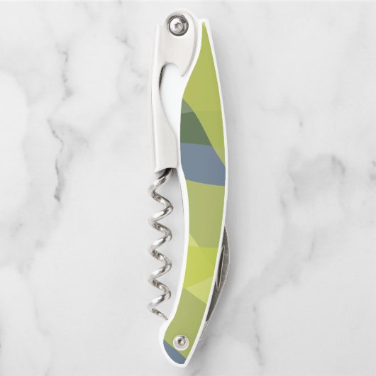 Grüne, coole, trendige, moderne und Bio Formen Kellnermesser (Vorderseite)