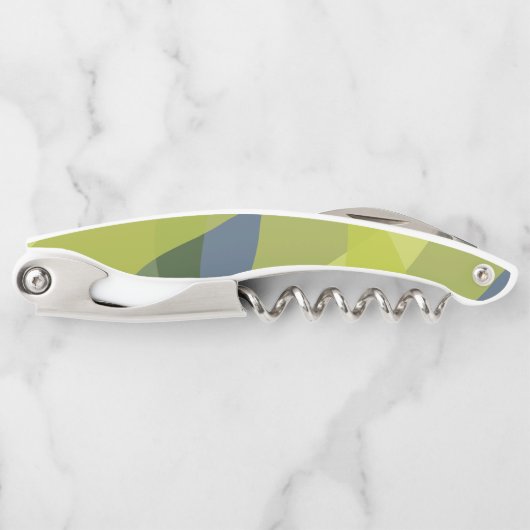 Grüne, coole, trendige, moderne und Bio Formen Kellnermesser (Vorderseite)