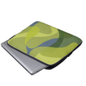 Grüne, coole, trendige, moderne und Bio Formen Laptopschutzhülle (Vorne Knopf)