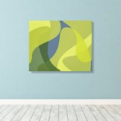 Grüne, coole, trendige, moderne und Bio Formen Leinwanddruck (Insitu (Holzboden))