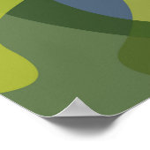 Grüne, coole, trendige, moderne und Bio Formen Poster (Ecke)