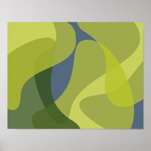 Grüne, coole, trendige, moderne und Bio Formen Poster (Vorne)