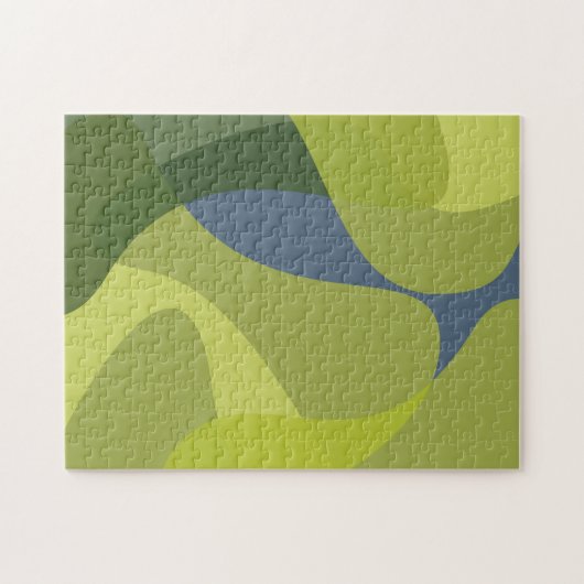 Grüne, coole, trendige, moderne und Bio Formen Puzzle (Horizontal)