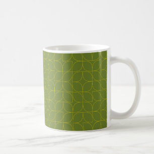 Grüne, coole, trendige, spielerische Blattabstrakt Kaffeetasse