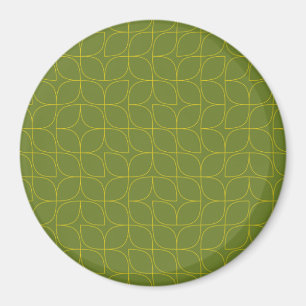 Grüne, coole, trendige, spielerische Blattabstrakt Magnet