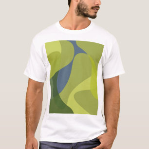 Grüne, coole, trendy, moderne gewellte Bio Formen T-Shirt