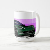 Grüne Corvette C7 mit Lila Streifen Kaffeetasse (VorderseiteRechts)