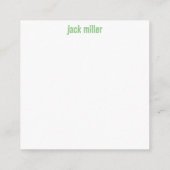 Grüne Cougar Paw Mittagshinweise Begleitkarte (Rückseite)