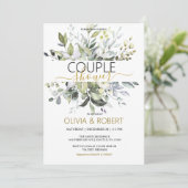 Grüne Couple Dusche Einladung (Stehend Vorderseite)