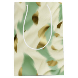 Grüne Creme Cowhide Mittlere Geschenktüte