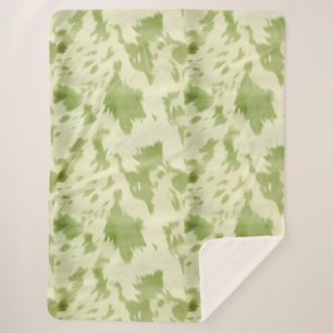 Grüne Creme Cowhide Sherpadecke