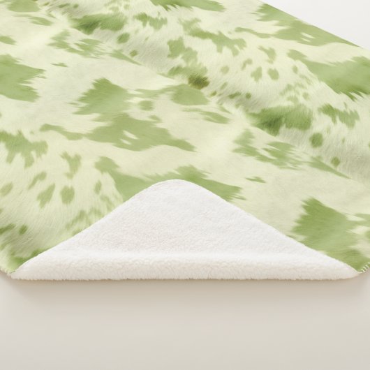 Grüne Creme Cowhide Sherpadecke (3/4)