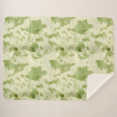 Grüne Creme Cowhide Sherpadecke (Vorderseite (Horizontal))