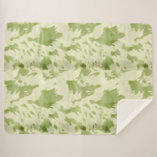 Grüne Creme Cowhide Sherpadecke (Vorderseite (Horizontal))