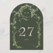 Grüne Creme Eukalyptus Wreath Arch Tischnummer (Vorderseite)