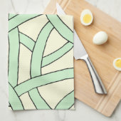 Grüne Creme gestreift Handtuch (Viertel Falte)