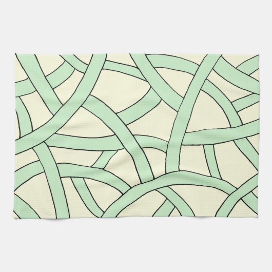 Grüne Creme gestreift Handtuch (Horizontal)