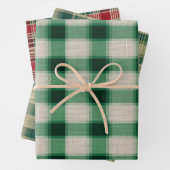 Grüne Creme Kariert Geschenkpapier Set (Beispiel)