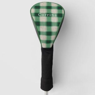 Grüne Creme Kariert Golf Headcover