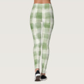 Grüne Creme Kariert Leggings (Rückseite)