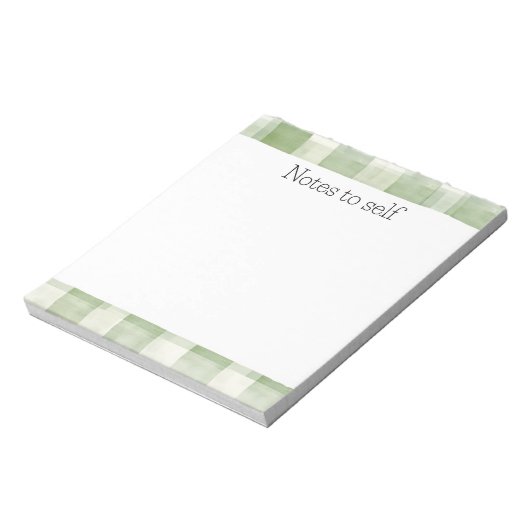Grüne Creme Kariert Notizblock (Rotiert)