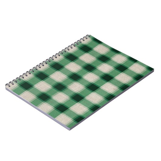 Grüne Creme Kariert Notizblock (Linke Seite)