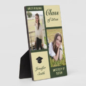 Grüne Creme Moderner Foto Abschluss Fotoplatte (Seite)