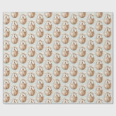 Grüne Creme-Schleife Braunes Kunstholz-Oster-Ei Geschenkpapier (Flach)