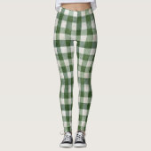Grüne Creme-Streifen Leggings (Vorderseite)