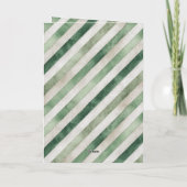 Grüne Creme Streifen Weihnachtsbaum Karte (Rückseite)