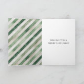 Grüne Creme Streifen Weihnachtsbaum Karte (Innenseite)