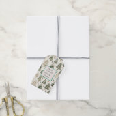 Grüne Creme Weihnachtsbäume Geschenkanhänger (Mit Garn)