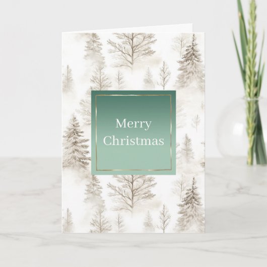 Grüne Creme Weihnachtsbäume Karte (Vorderseite)