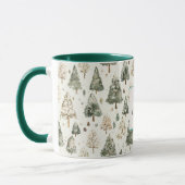 Grüne Creme Weihnachtsbäume Tasse (Links)