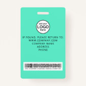 Grüne Crew für Barcode-Ereignis Ausweis (Rückseite)