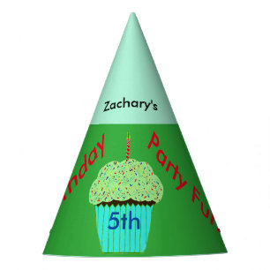 Grüne Cupcake personalisierte Geburtstagshüte Partyhütchen