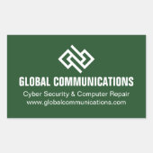 Grüne Cyber-Technologie-Computerfirma Custom Rechteckiger Aufkleber (Vorderseite)