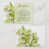 Grüne Cymbidium Orchid Hochzeitsempfehlung Beilage Begleitkarte (Vorne/Hinten)