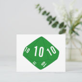 Grüne D10-Würfel-Tischnummer Postkarte (Stehend Vorderseite)