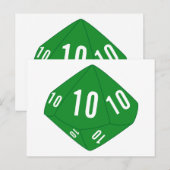 Grüne D10-Würfel-Tischnummer Postkarte (Vorne/Hinten)