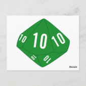 Grüne D10-Würfel-Tischnummer Postkarte (Rückseite)