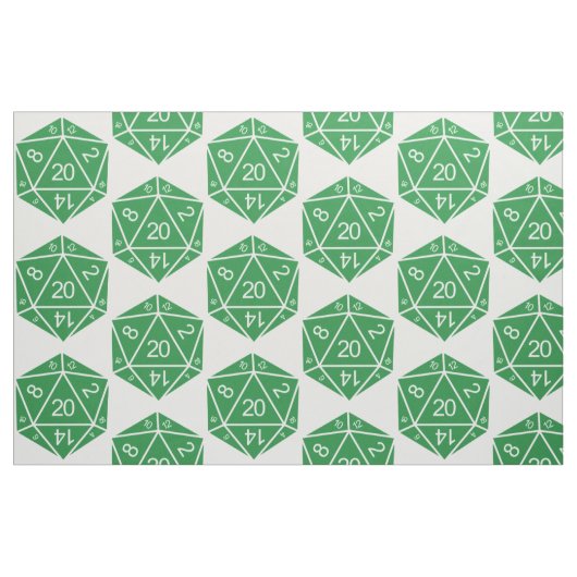 Grüne D20-Würfel Stoff (Fat Quarter (45,7 x 55,9 cm))