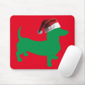 Grüne Dackel - Und-Santa-Hat Mousepad (Mit Mouse)